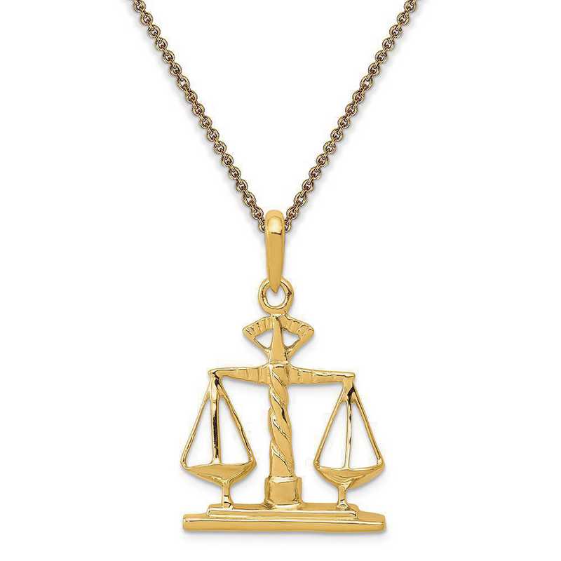 14 Karat Scales of Justice Pendant