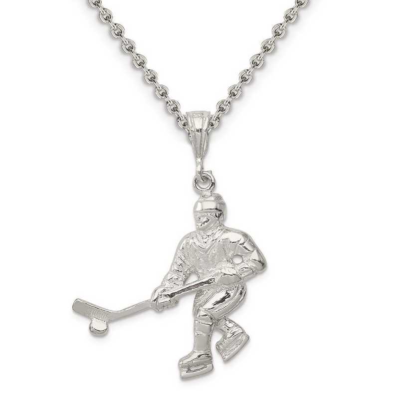 925 Sterling Silver Hockey Player Charm Made in USA 