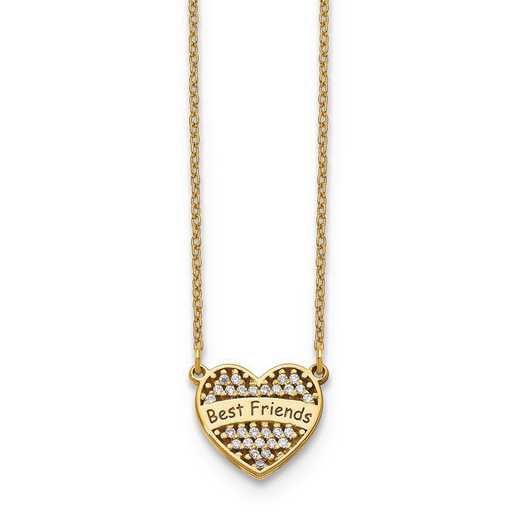 10XNA887Y: 10ky Small Personalized Diamond Heart Necklace