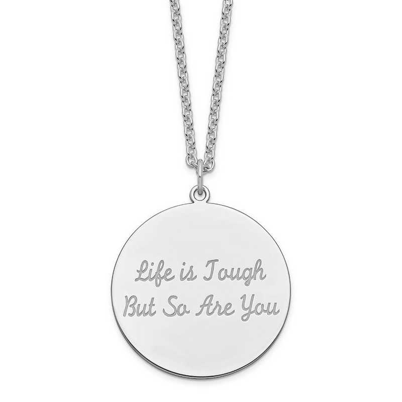 Sterling Silver Engravable Polished Front/Satin Back Disc Charm Sterling Silver Engravable Polished Front/Satin Back Disc Charm