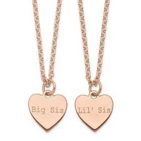 Sterling Silver Engraveable Heart Polished Disc Charm