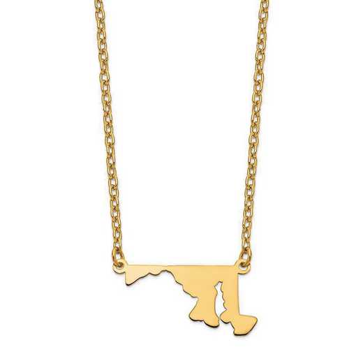 XNA706Y-MD: 14K Yellow Gold MD State Pendant with chain