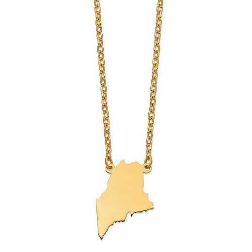 XNA706Y-ME: 14K Yellow Gold ME State Pendant with chain