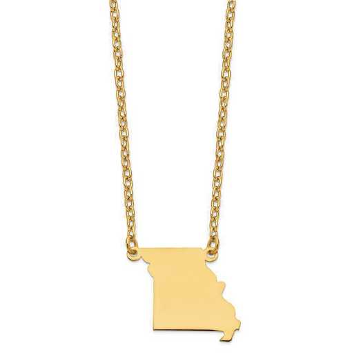 XNA706Y-MO: 14K Yellow Gold MO State Pendant with chain