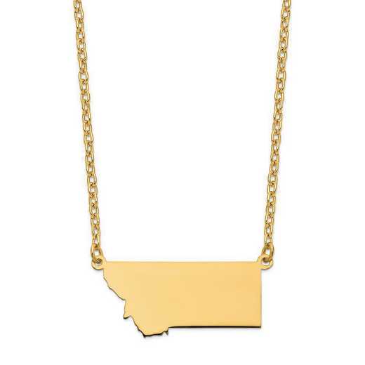 XNA706Y-MT: 14K Yellow Gold MT State Pendant with chain