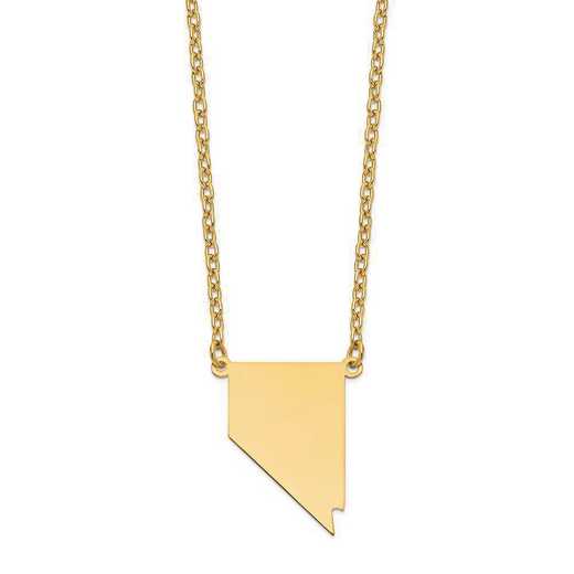 XNA706Y-NV: 14K Yellow Gold NV State Pendant with chain