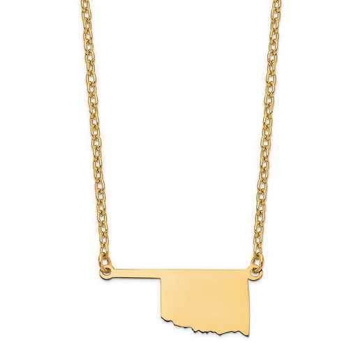 XNA706Y-OK: 14K Yellow Gold OK State Pendant with chain