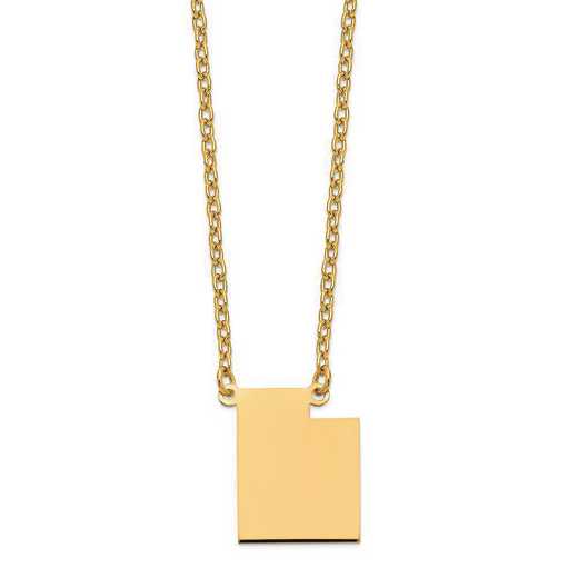 XNA706Y-UT: 14K Yellow Gold UT State Pendant with chain