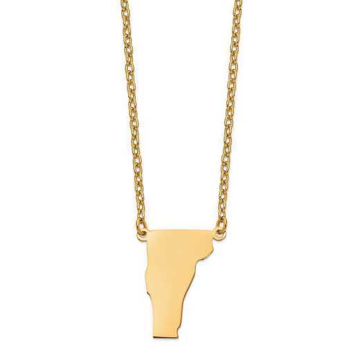 XNA706Y-VT: 14K Yellow Gold VT State Pendant with chain