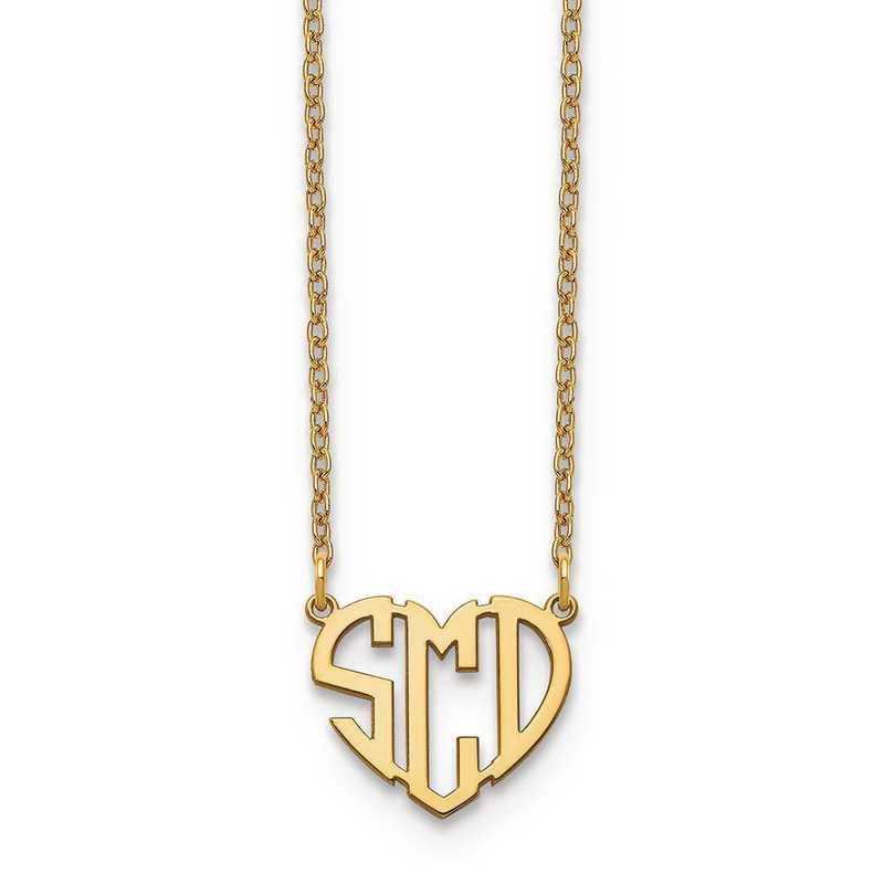 gold plated monogram necklace