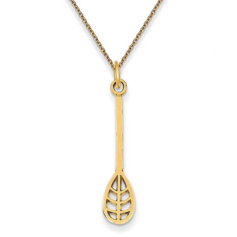 Lacrosse Pendant Necklace in 14K Yellow Gold