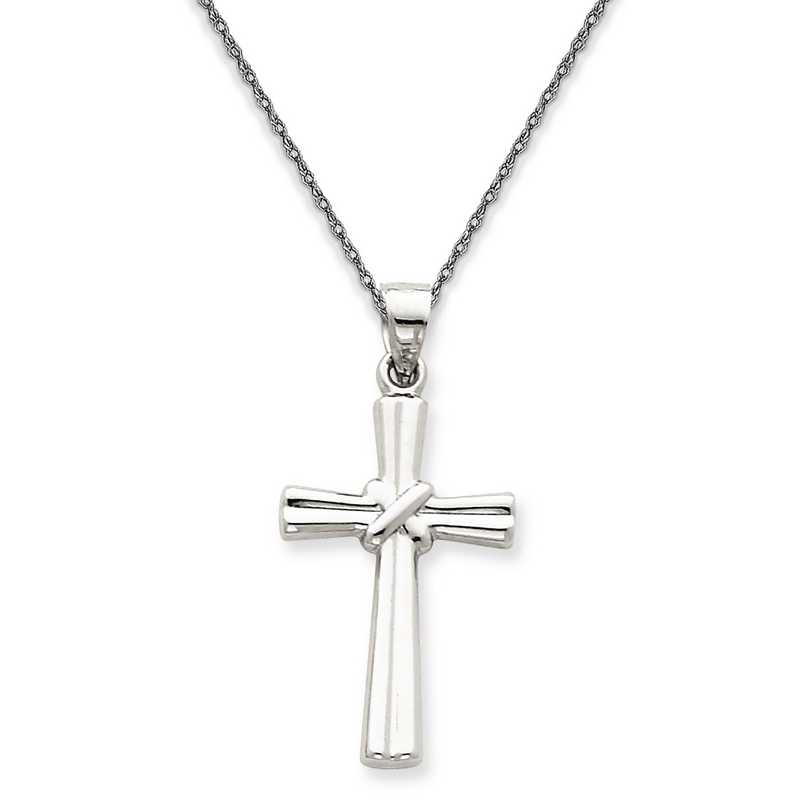 14 Karat White Gold Cross Necklace Shop 