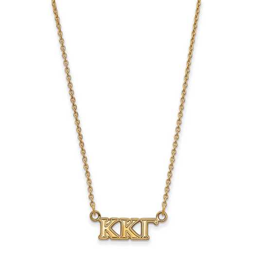 GP006KKG-18: 925 YGFP Logoart KKG Necklace