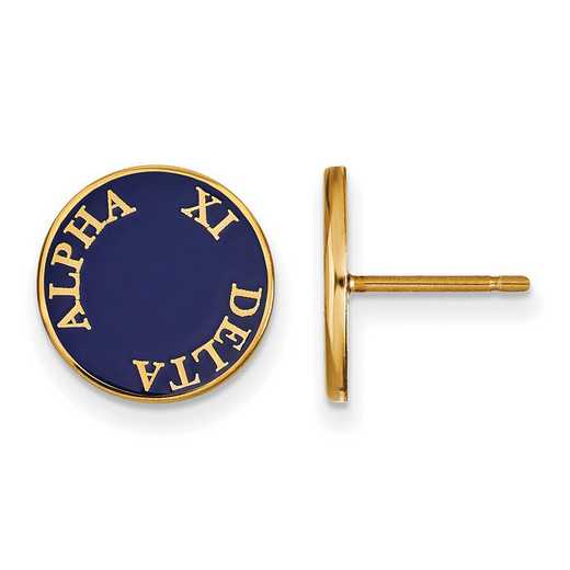 GP019AXD: SS w/GP LogoArt Alpha Xi Delta Enameled Post Earrings