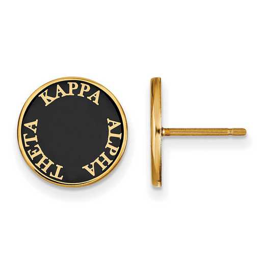GP019KAT: SS w/GP LogoArt Kappa Alpha Theta Enameled Post Earrings