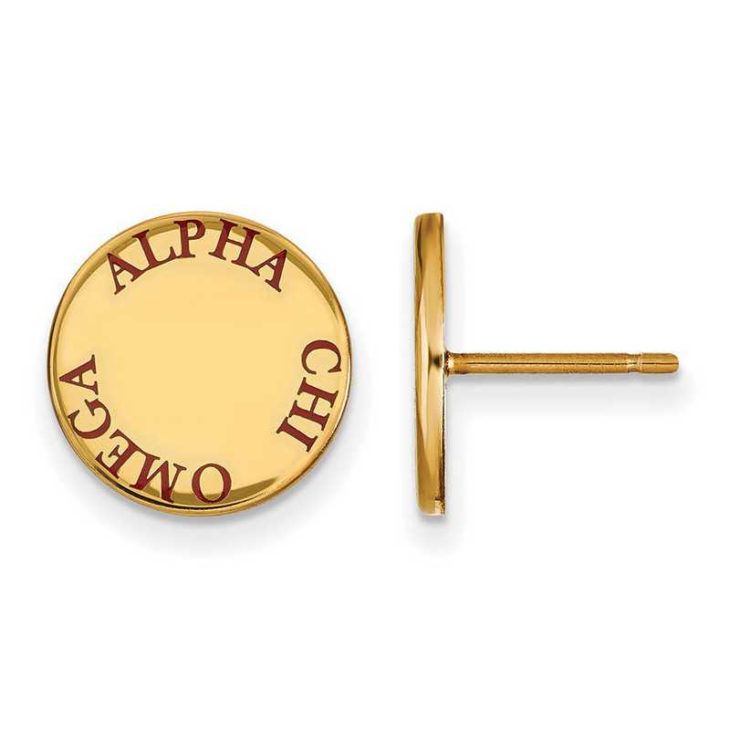 Logoart Sterling Silver Gp Alpha Xi Delta Enameled Post Earrings