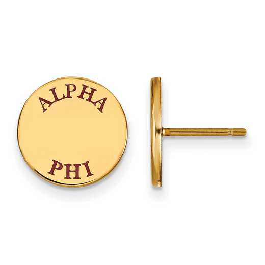 GP020APH: SS w/GP LogoArt Alpha Phi Enameled Post Earrings