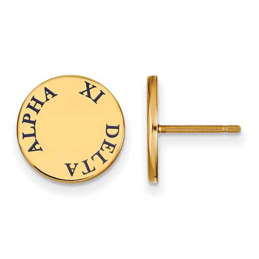 GP020AXD: SS w/GP LogoArt Alpha Xi Delta Enameled Post Earrings