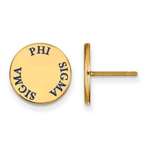 GP020PSS: SS w/GP LogoArt Phi Sigma Sigma Enameled Post Earrings