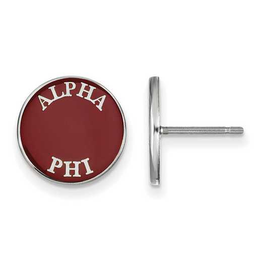 SS019APH: SS Rh-plated LogoArt Alpha Phi Enameled Post Earrings