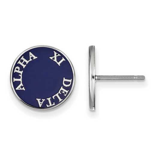SS019AXD: SS Rh-plated LogoArt Alpha Xi Delta Enameled Post Earrings