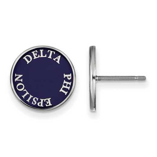 SS019DPH: SS. Rh-plated LogoArt Delta Phi Epsilon Enamel Post Earrings