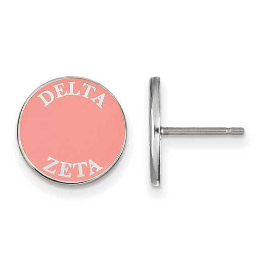 SS019DZ: SS Rh-plated LogoArt Delta Zeta Enameled Post Earrings