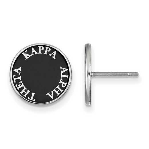 SS019KAT: SS. Rh-plated LogoArt Kappa Alpha Theta Enamel Post Earrings