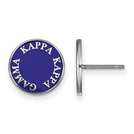 SS019KKG: SS. Rh-plated LogoArt Kappa Kappa Gamma Enamel Post Earrings