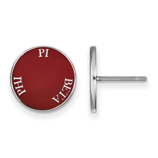 SS019PBP: SS Rh-plated LogoArt Pi Beta Phi Enameled Post Earrings