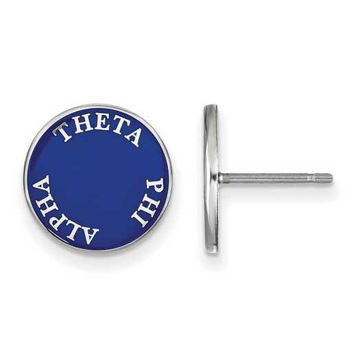 SS019TPA: SS Rh-plated LogoArt Theta Phi Alpha Enameled Post Earrings