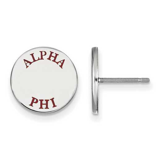 SS020APH: SS Rh-plated LogoArt Alpha Phi Enameled Post Earrings