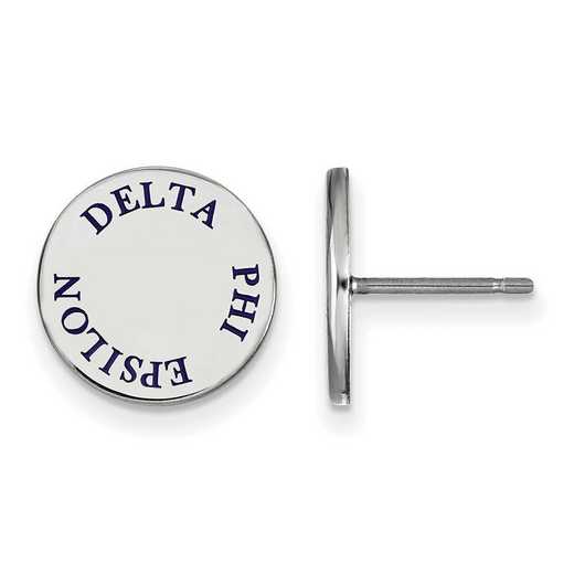 SS020DPH: SS. Rh-plated LogoArt Delta Phi Epsilon Enamel Post Earrings