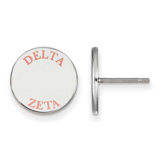 SS020DZ: SS Rh-plated LogoArt Delta Zeta Enameled Post Earrings