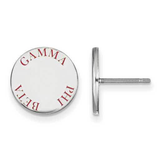SS020GPB: SS Rh-plated LogoArt Gamma Phi Beta Enameled Post Earrings