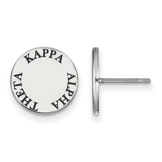 SS020KAT: SS. Rh-plated LogoArt Kappa Alpha Theta Enamel Post Earrings