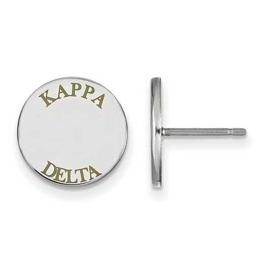 SS020KD: SS Rh-plated LogoArt Kappa Delta Enameled Post Earrings