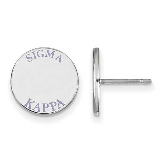SS020SKP: SS Rh-plated LogoArt Sigma Kappa Enameled Post Earrings