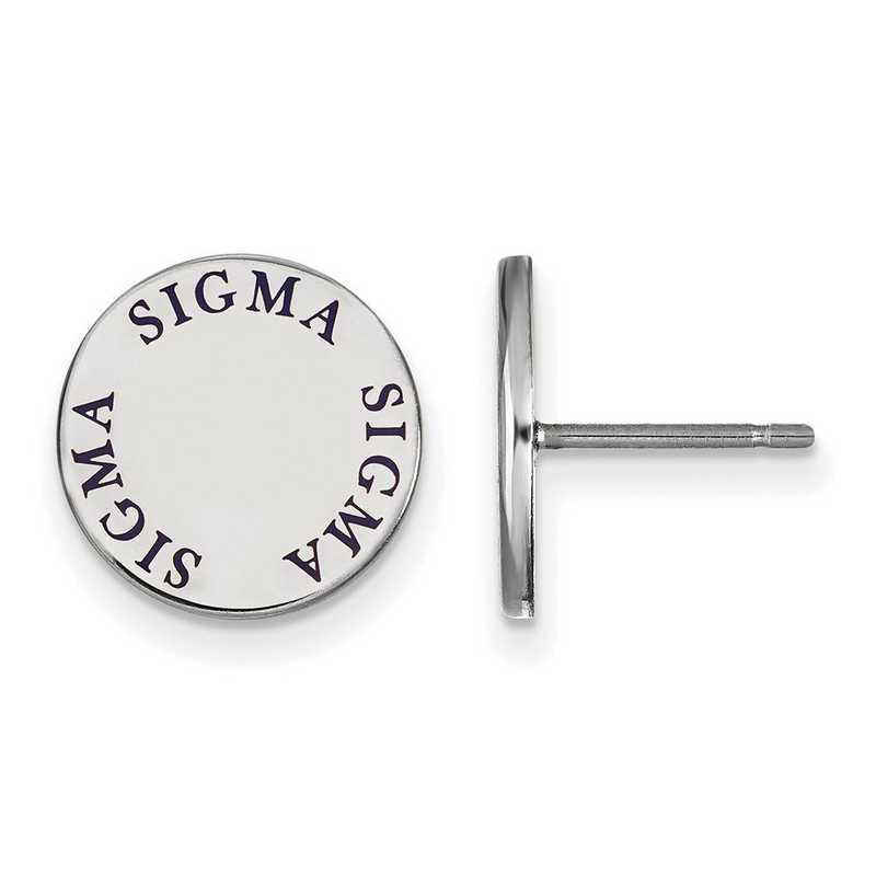 LogoArt Sterling Silver Sigma Sigma Sigma Enameled Post Earrings