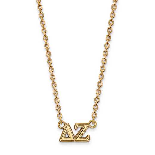 GP007DZ-18: SS w/GP LogoArt Delta Zeta Medium Pend w/Necklace