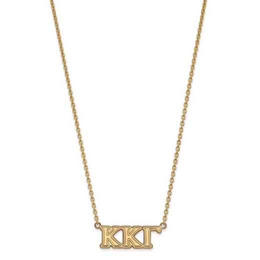 GP007KKG-18: SS w/GP LogoArt Kappa Kappa Gamma Medium Pend w/Necklace