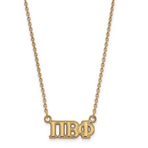 GP007PBP-18: SS w/GP LogoArt Pi Beta Phi Medium Pend w/Necklace