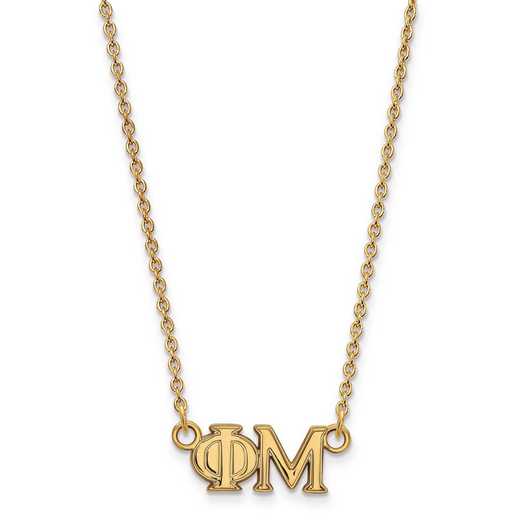 GP007PHM-18: SS w/GP LogoArt Phi Mu Medium Pend w/Necklace