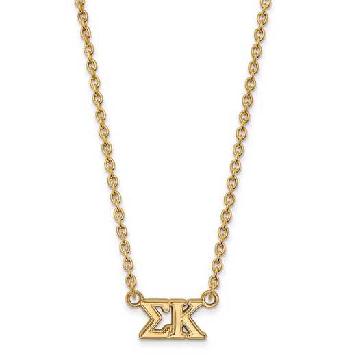 GP007SKP-18: SS w/GP LogoArt Sigma Kappa Medium Pend w/Necklace