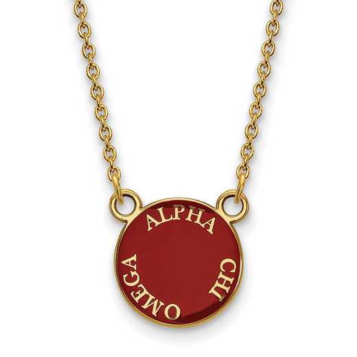 GP012ACO-18: SS w/GP LogoArt Alpha Chi Omega Small Enamel Pend w/Necklace