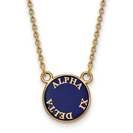 GP012AXD-18: SS w/GP LogoArt Alpha Xi Delta Sm Enamel Pendant w/Necklace