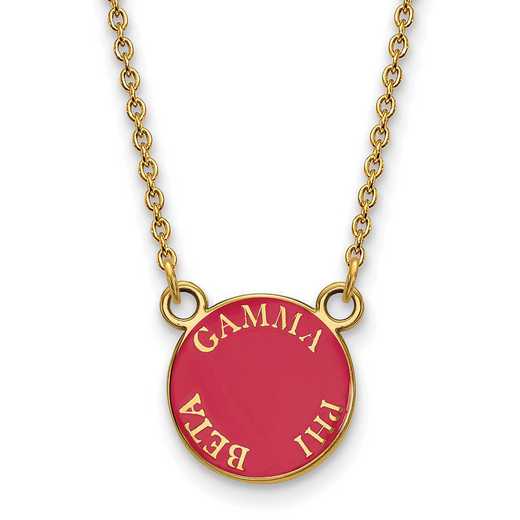 GP012GPB-18: SS w/GP LogoArt Gamma Phi Beta Sm Enamel Pendant w/Necklace