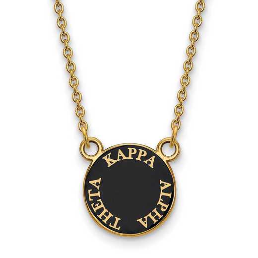 GP012KAT-18: SS w/GP LogoArt Kappa Alpha Theta Sm Enamel Pend w/Necklace