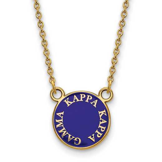 GP012KKG-18: SS w/GP LogoArt Kappa Kappa Gamma Sm Enamel Pend w/Necklace