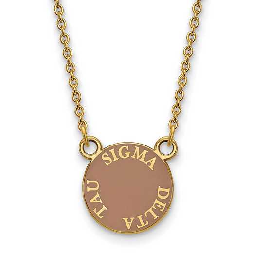 GP012SDT-18: SS w/GP LogoArt Sigma Delta Tau Sm Enamel Pendant w/Necklace